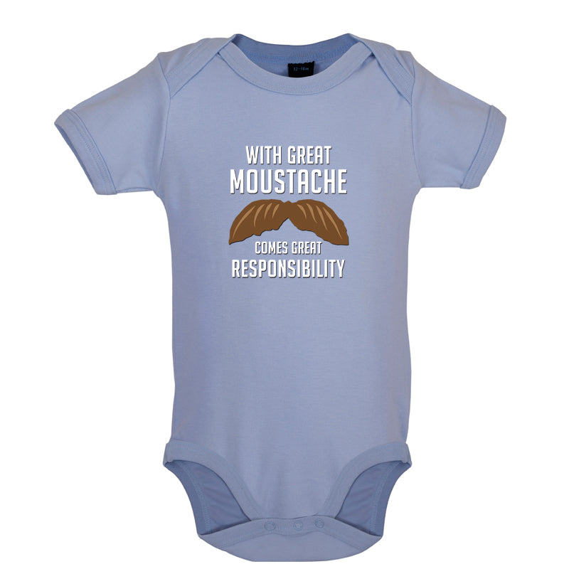 With Great Moustache Baby T Shirt
