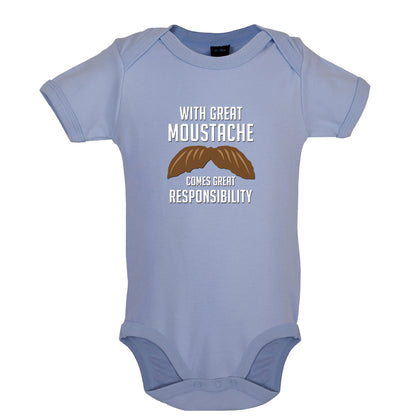 With Great Moustache Baby T Shirt