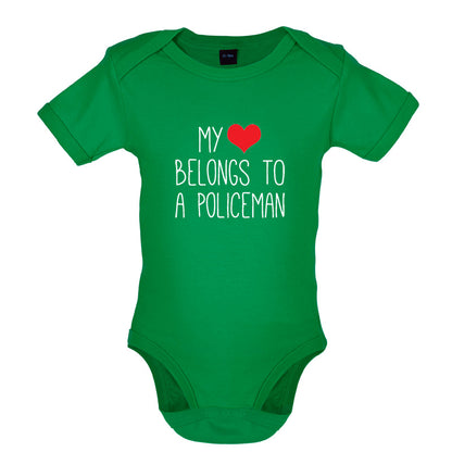 My Heart Belongs To A Policeman Baby T Shirt