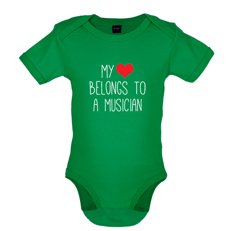 My Heart Belongs To A Musician Baby T Shirt