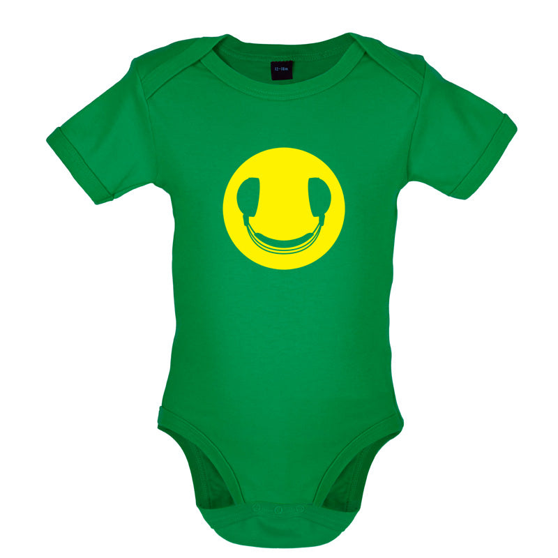 DJ Headphone Smiley face Baby T Shirt