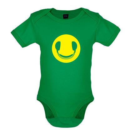 DJ Headphone Smiley face Baby T Shirt
