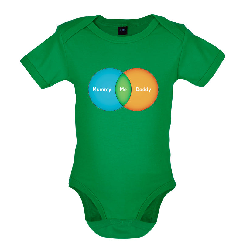 Mummy + Daddy = Me Venn Diagram Baby T Shirt
