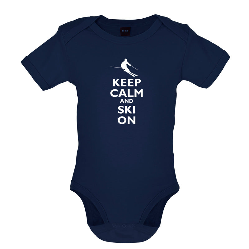 Keep Calm and Ski On Baby T Shirt