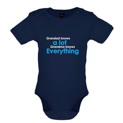 Grandad Knows A Lot, Grandma Knows Everything Baby T Shirt