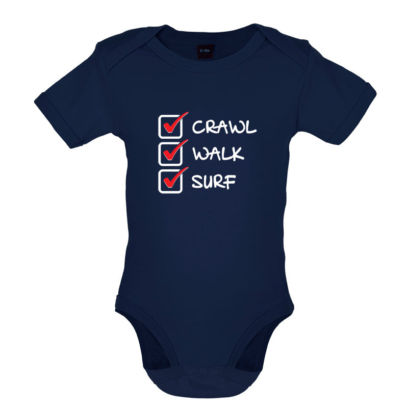 Crawl Walk Surf Baby T Shirt
