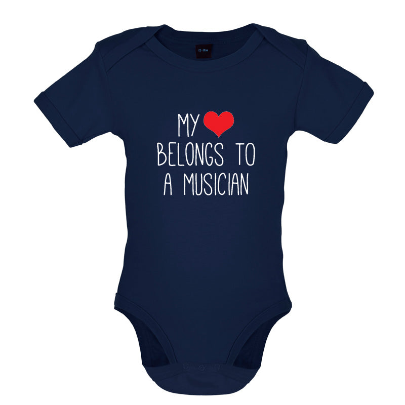 My Heart Belongs To A Musician Baby T Shirt