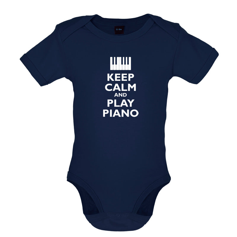 Keep Calm and Play Piano Baby T Shirt