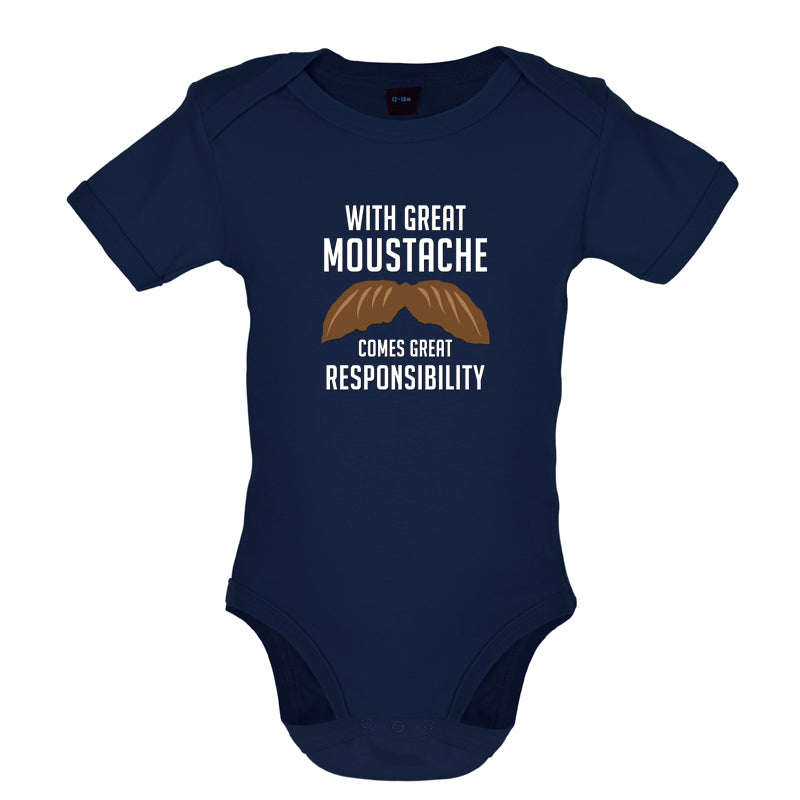 With Great Moustache Baby T Shirt