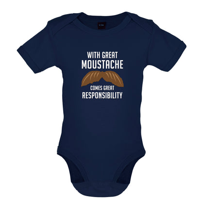 With Great Moustache Baby T Shirt