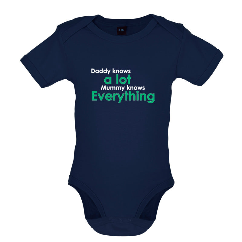 Daddy Knows A Lot Mummy Knows Everything Baby T Shirt