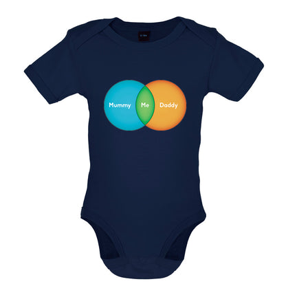 Mummy + Daddy = Me Venn Diagram Baby T Shirt