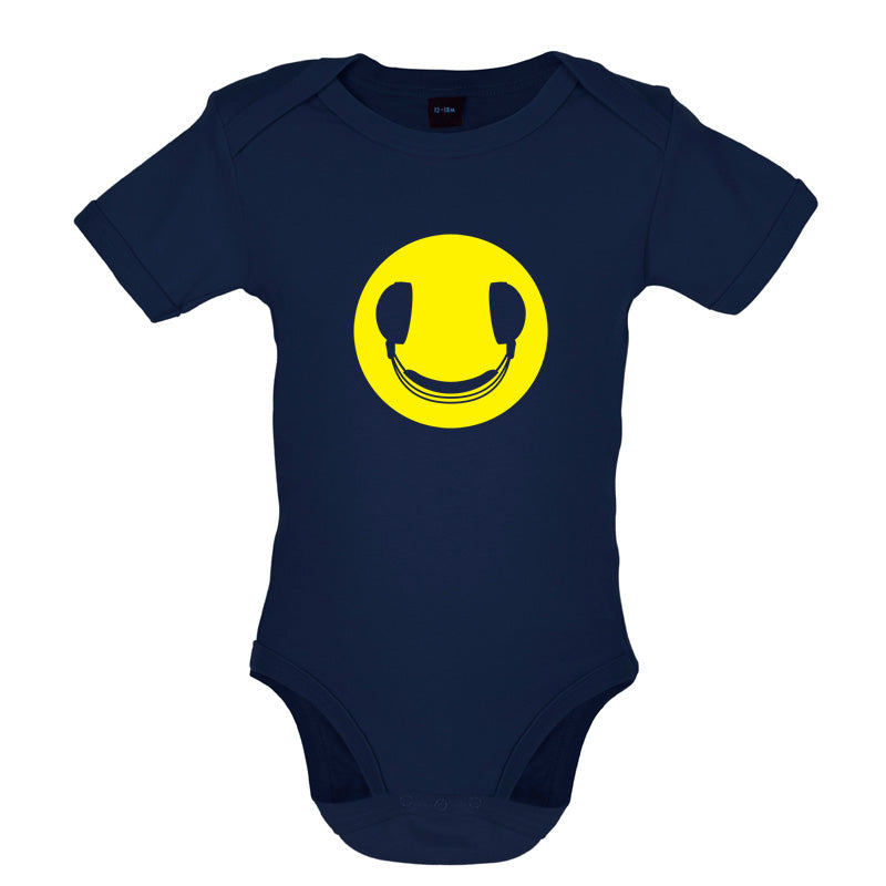 DJ Headphone Smiley face Baby T Shirt