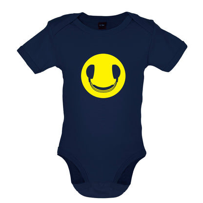 DJ Headphone Smiley face Baby T Shirt