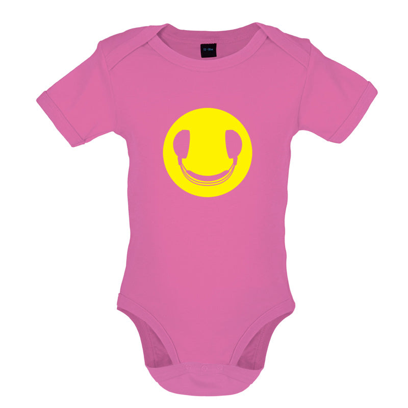 DJ Headphone Smiley face Baby T Shirt