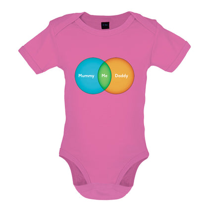Mummy + Daddy = Me Venn Diagram Baby T Shirt