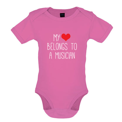 My Heart Belongs To A Musician Baby T Shirt