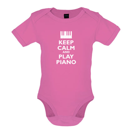 Keep Calm and Play Piano Baby T Shirt