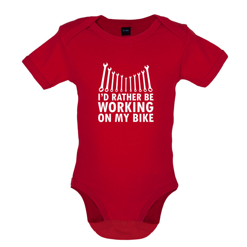 I'd Rather Be Working On My Bike Baby T Shirt