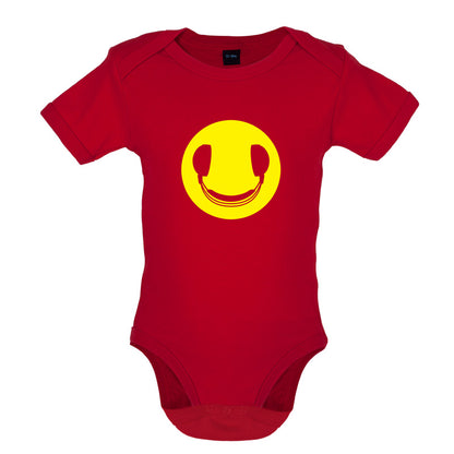 DJ Headphone Smiley face Baby T Shirt