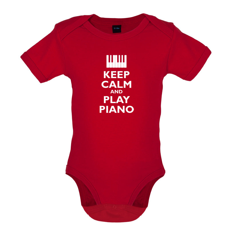 Keep Calm and Play Piano Baby T Shirt