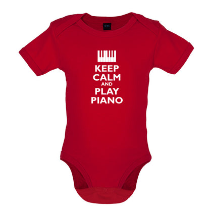 Keep Calm and Play Piano Baby T Shirt