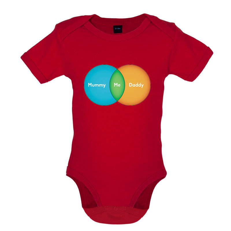 Mummy + Daddy = Me Venn Diagram Baby T Shirt