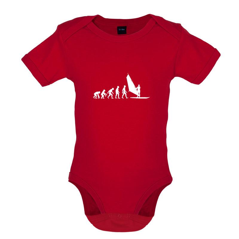 Evolution Of Man WindSurfing Baby T Shirt