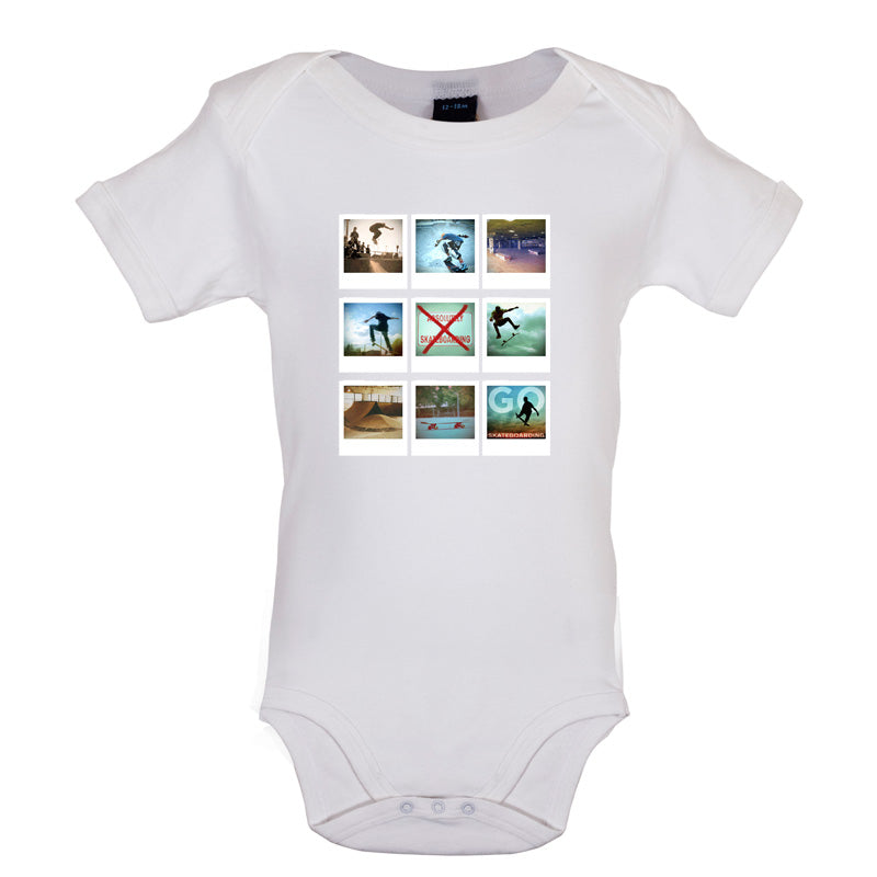 Go Skateboarding Photo Collage Baby T Shirt