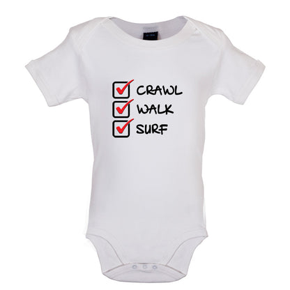 Crawl Walk Surf Baby T Shirt