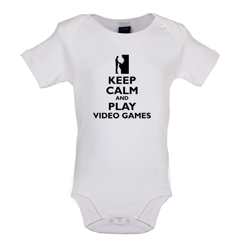 Keep Calm and Play Video Games Baby T Shirt