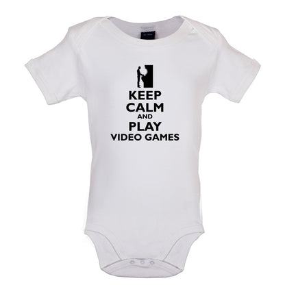 Keep Calm and Play Video Games Baby T Shirt