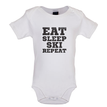 Eat Sleep Ski Repeat Baby T Shirt