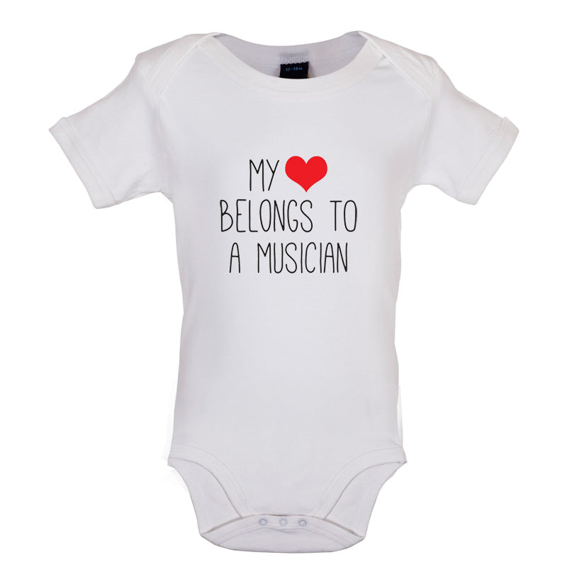My Heart Belongs To A Musician Baby T Shirt