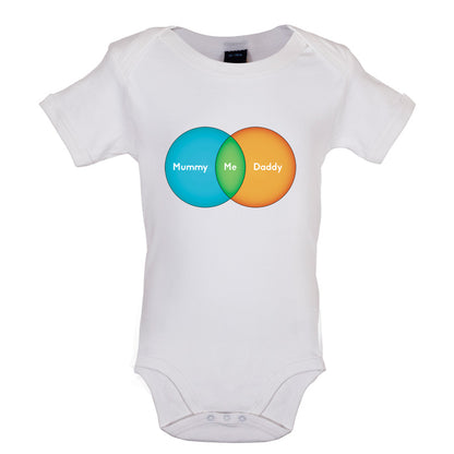 Mummy + Daddy = Me Venn Diagram Baby T Shirt