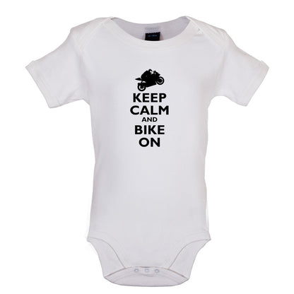 Keep Calm and Bike On Baby T Shirt