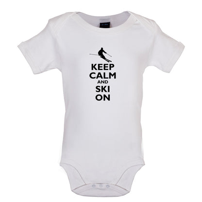 Keep Calm and Ski On Baby T Shirt