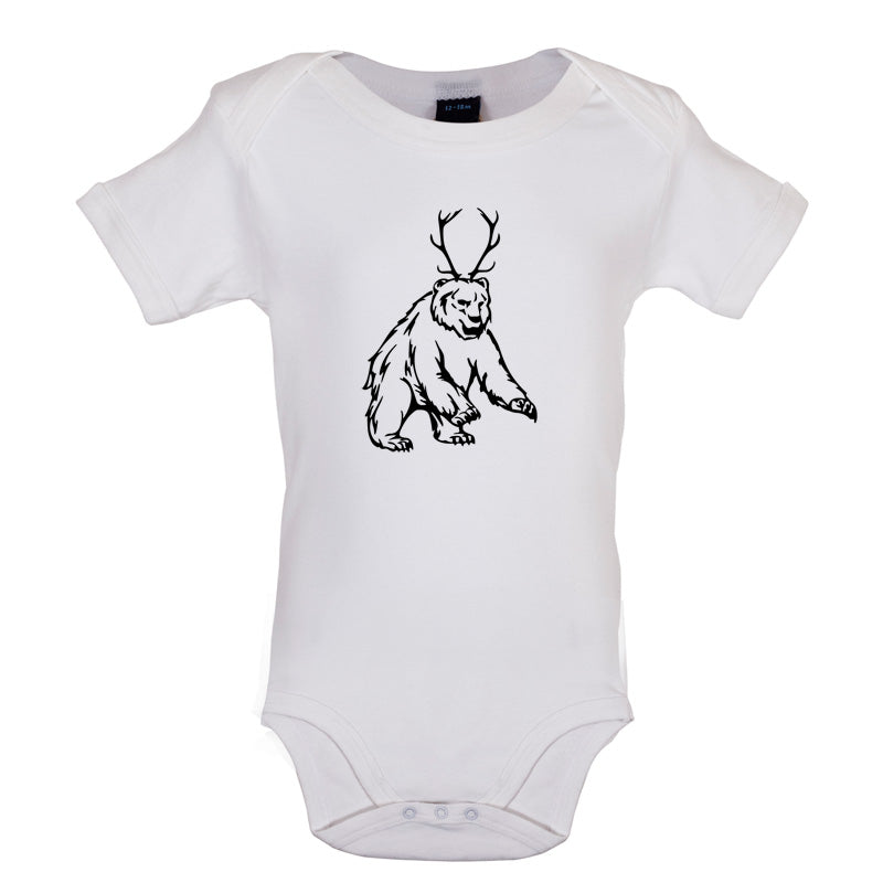 Bear Antlers (Beer) Baby T Shirt