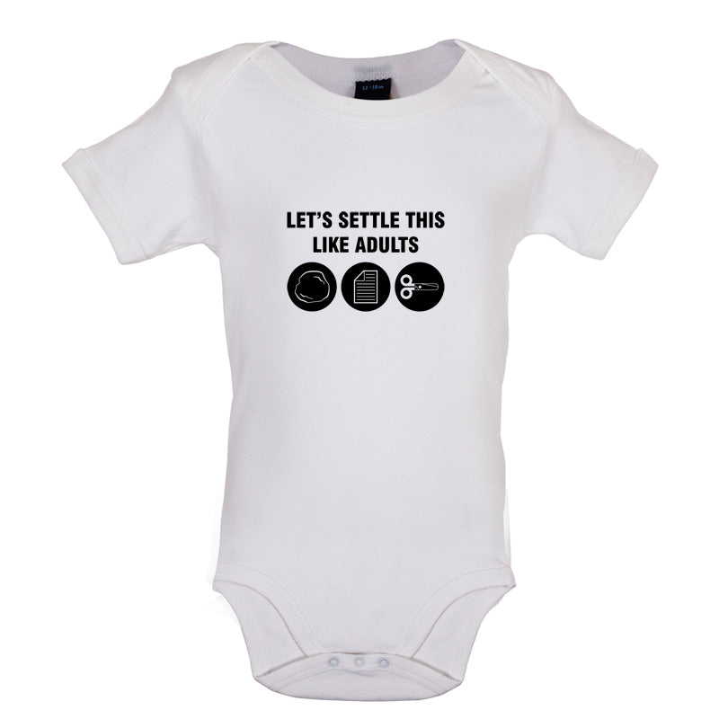 Let's Settle This Like Adults (Rock Paper Scissors) Baby T Shirt