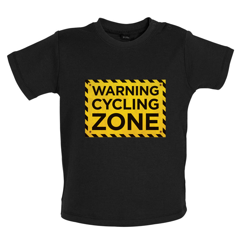 Warning Cycling Zone Baby T Shirt