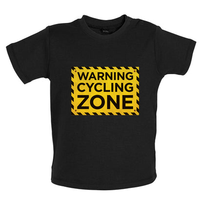 Warning Cycling Zone Baby T Shirt