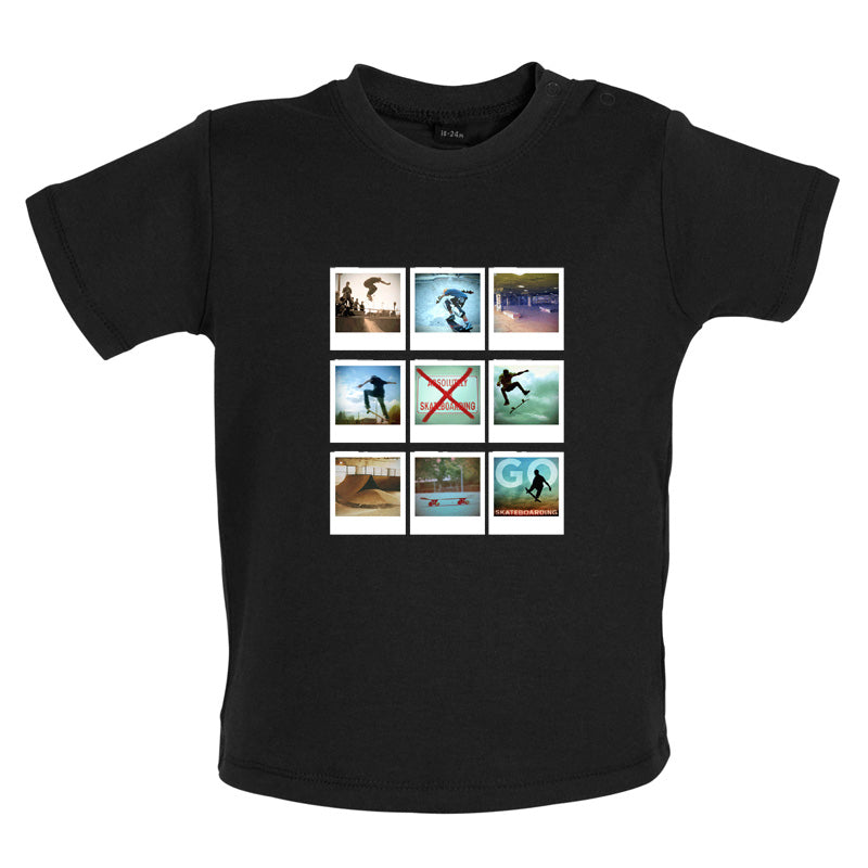 Go Skateboarding Photo Collage Baby T Shirt