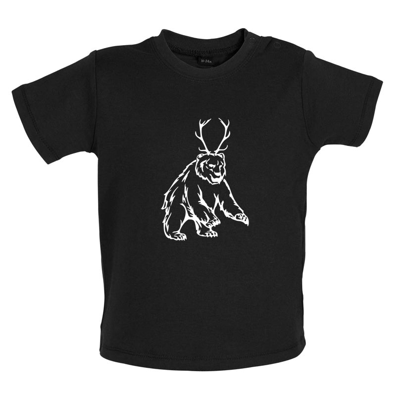 Bear Antlers (Beer) Baby T Shirt