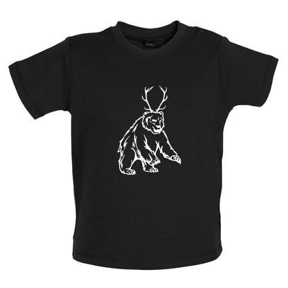 Bear Antlers (Beer) Baby T Shirt