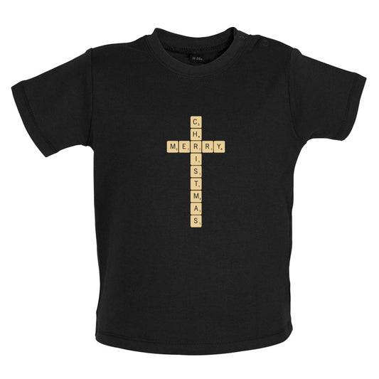 Merry Christmas Letter Piece Baby T Shirt