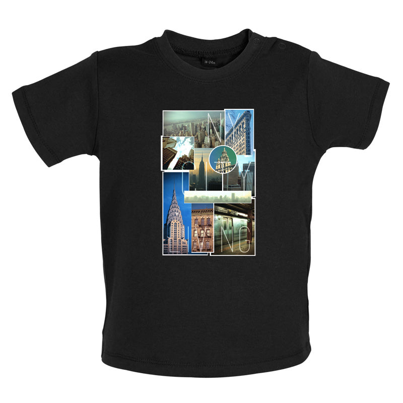 New York City Living Collage Baby T Shirt