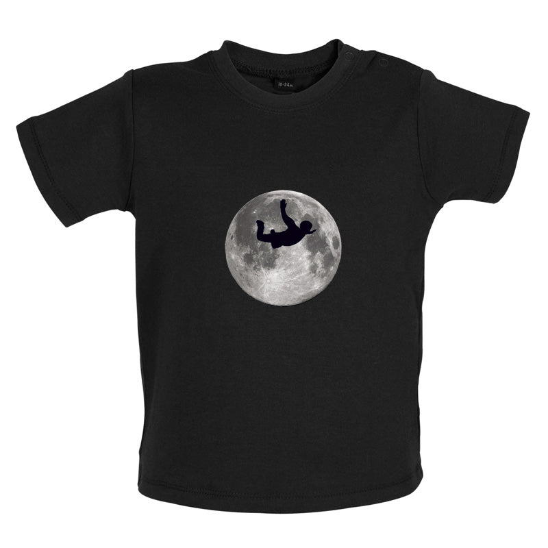 Sky Diving Moon Baby T Shirt