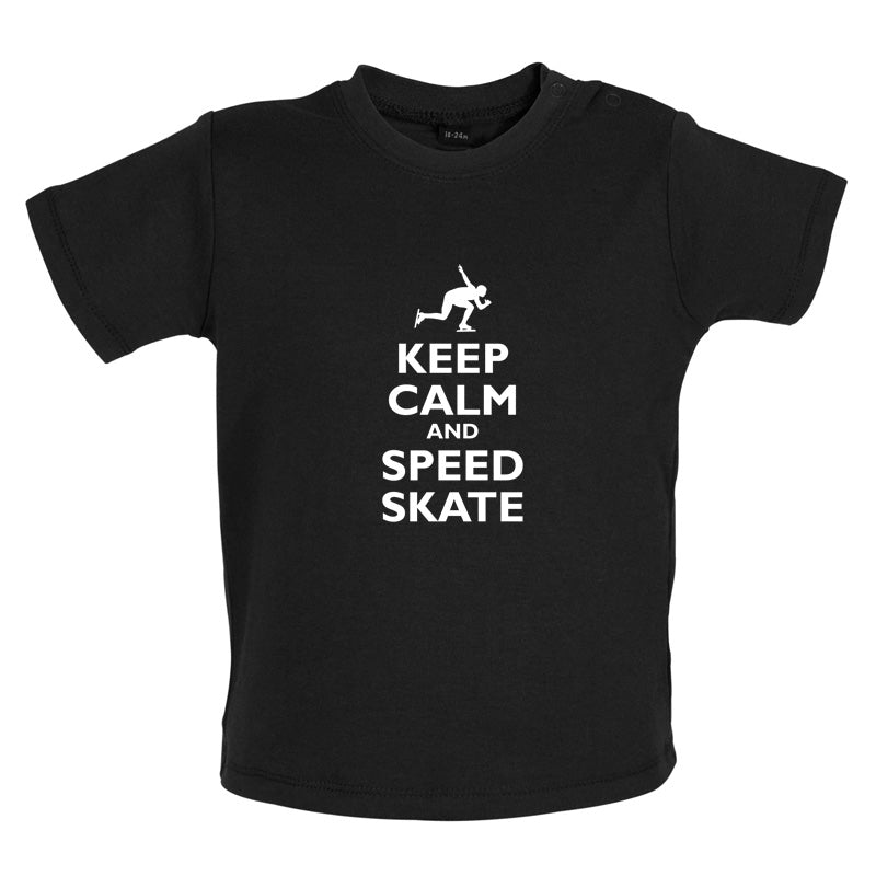 Keep Calm and Speed Skate Baby T Shirt