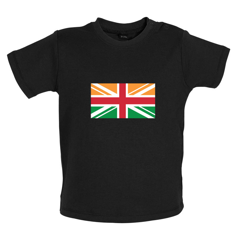 Indian Union Jack Flag Baby T Shirt