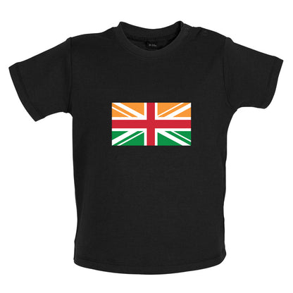 Indian Union Jack Flag Baby T Shirt